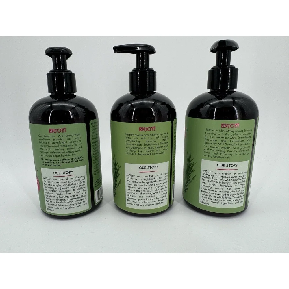 Mielle Organics Rosemary Mint Strengthening Leave‎ In Conditioner Shampoo 12oz